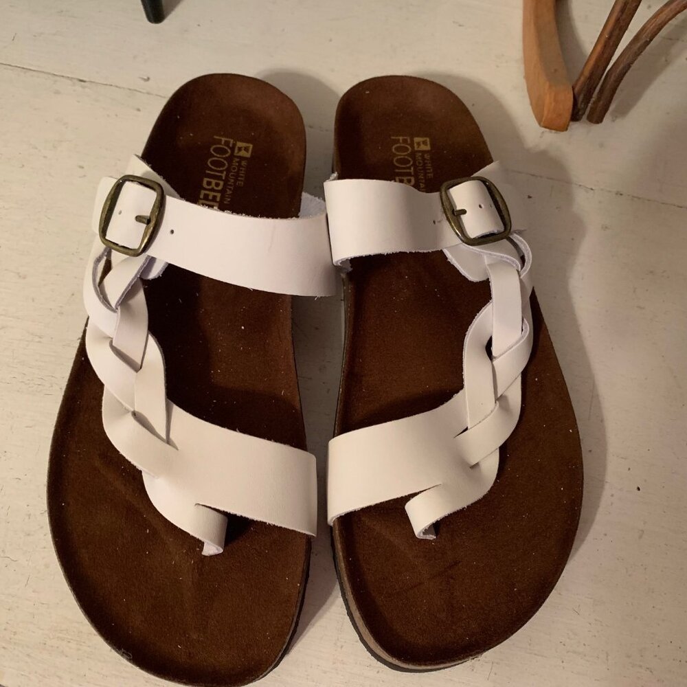 White Mountains Footbeds White Crawford Sandals New Size 10M